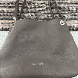 Michael Kors Raven Grey Pebbled Leather Shoulder Bag